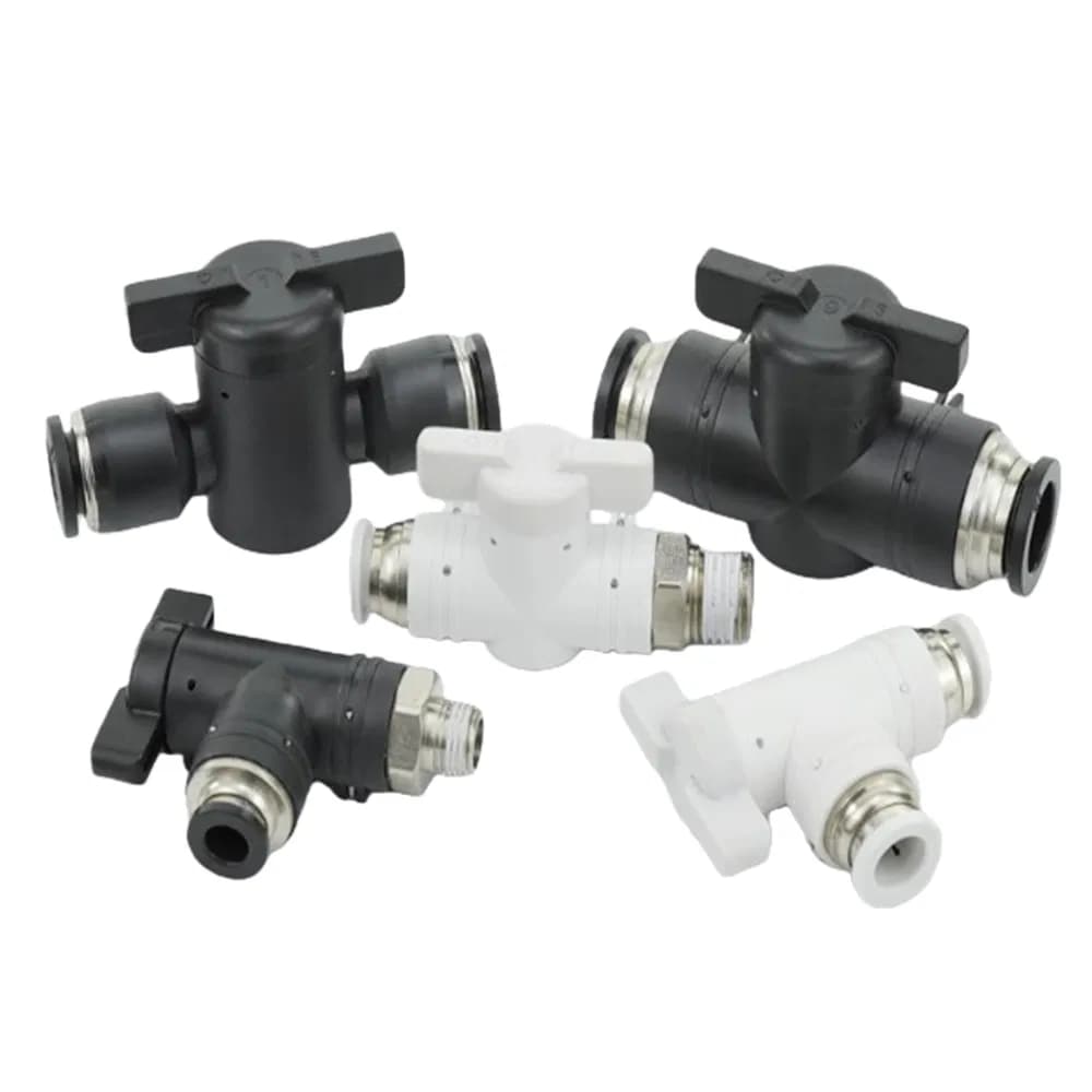 Plastic Quick Joint Pneumatic Tube Fittings Buc-6 Hand Valve Switch Connector