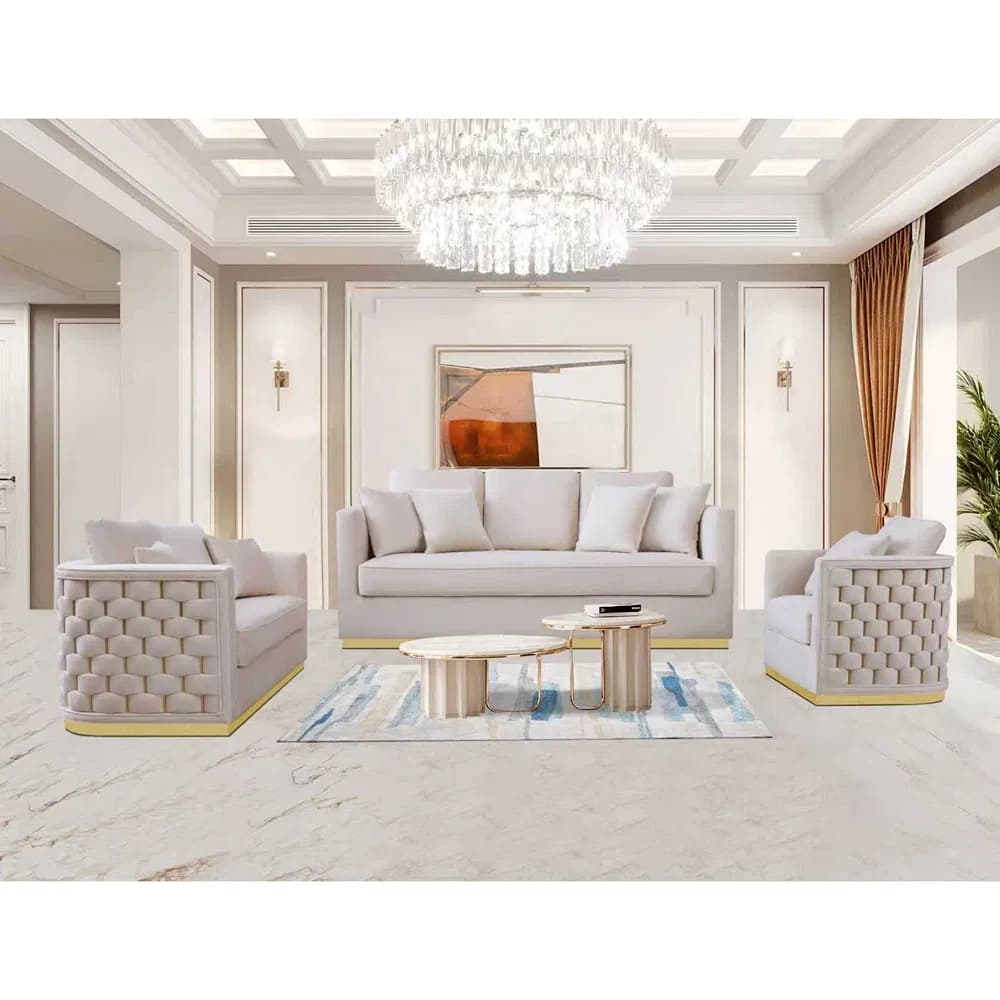 Factory Quality Modern European-Style Tuffed Feature Villa Hotel Home Sofa