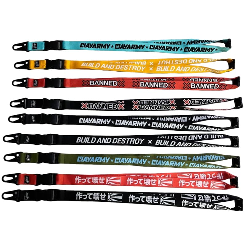 Customised Cheap Plain Flat Nylon Cord Printed Polyester Lanyards with Logo Neck Strap for ID Badge Holder with Metal Clip