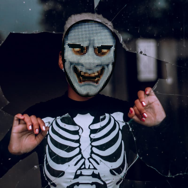 Custom or Standard LED Mask for Face Christmas Gift 8 Inch Wireless Halloween Cosplay Smart Mask