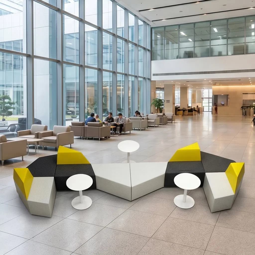 Modern Modular Sectional Sofa Commercial Hospitality Modular Reception Visitor Leisure Couch Luxury Lounge Sofa Hotel Lobby Waiting Area Furniture Couch
