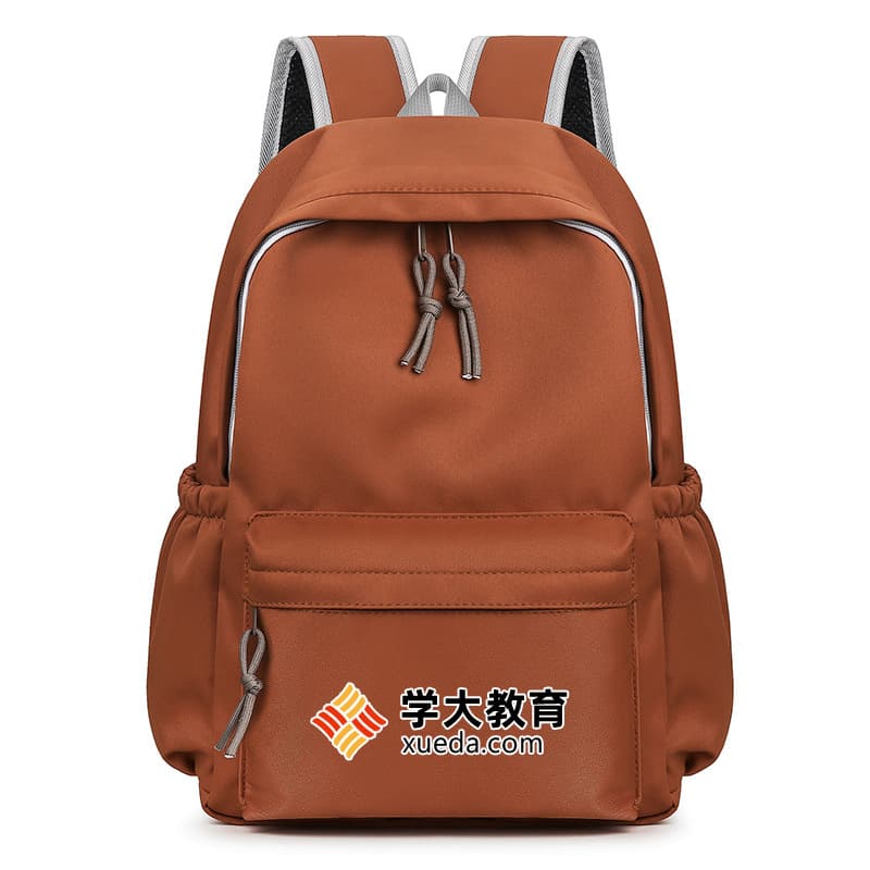 Factory Cheap School Backpack Customized Logo Digital Printing Daily Outdoor Light Weight Caramel Backpack