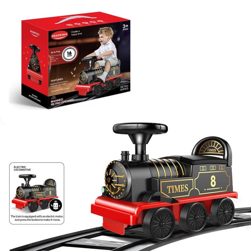 Hot Sale Ride-on Cars Electric Train Toys Christmas Toy Train with Light Sound Kids Locomotive Train Carriages Tracks Setsride-on Cars Electric Train Toys Chris