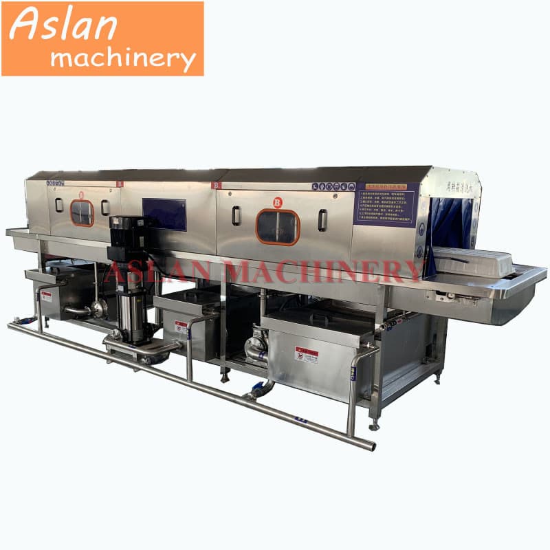 High Pressure Plastic Turnover Pallets Washing Machine / Brazil Nuts Turnover Crate Disinfection Cleaning Machine