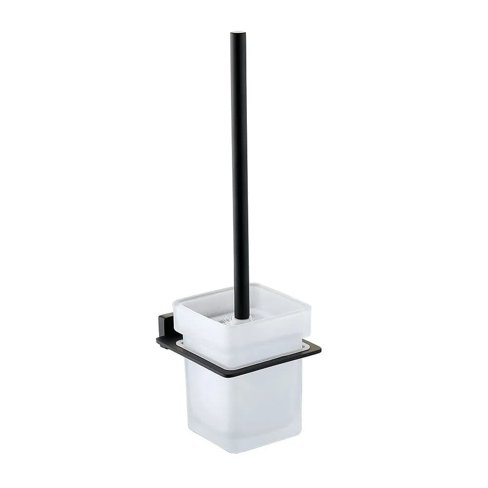 Matt Black Finished Solid Brass Toilet Brush Holder Design