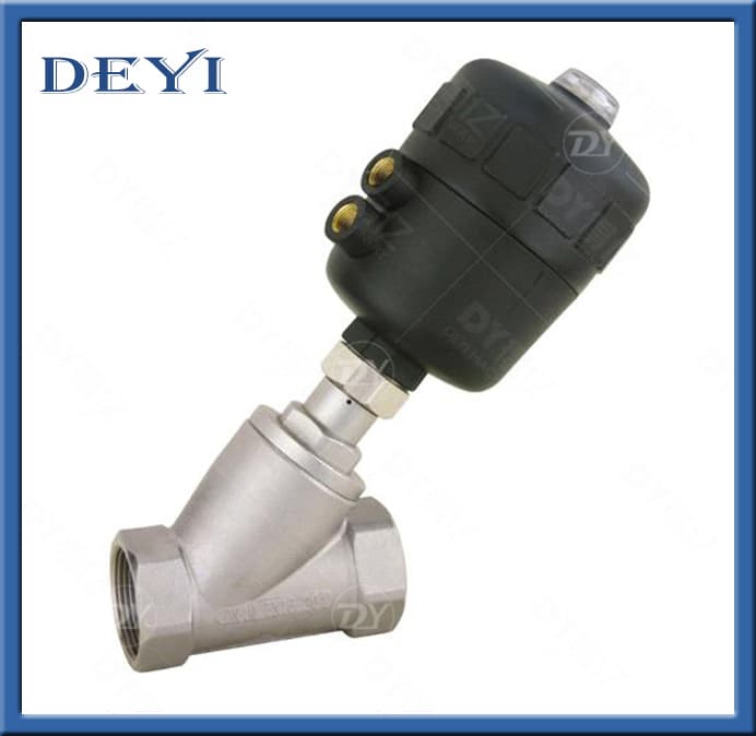 DN65 Valvula Neumatica De Asiento Angular Con Actuador De Acero Inoxidable Pneumatic Angle Seat Valve with Stainless Steel Actuator