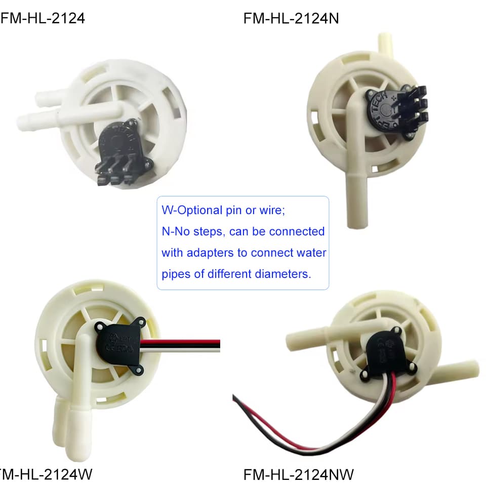 High Precision 2124 Series FDA Food Grade Hall Effect Liquid Flow Sensor for Coffee Machine Water Heater Flowmeter