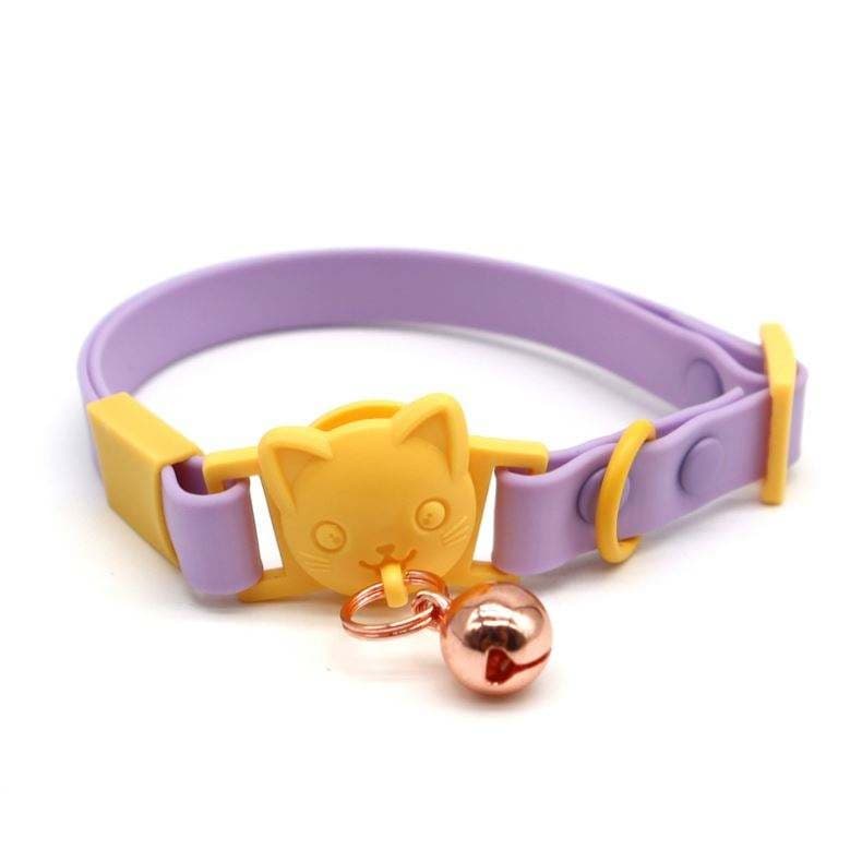 Durable Eco-Friendly PVC Pet Collar Adjustable with Rivet and Solid Color Print