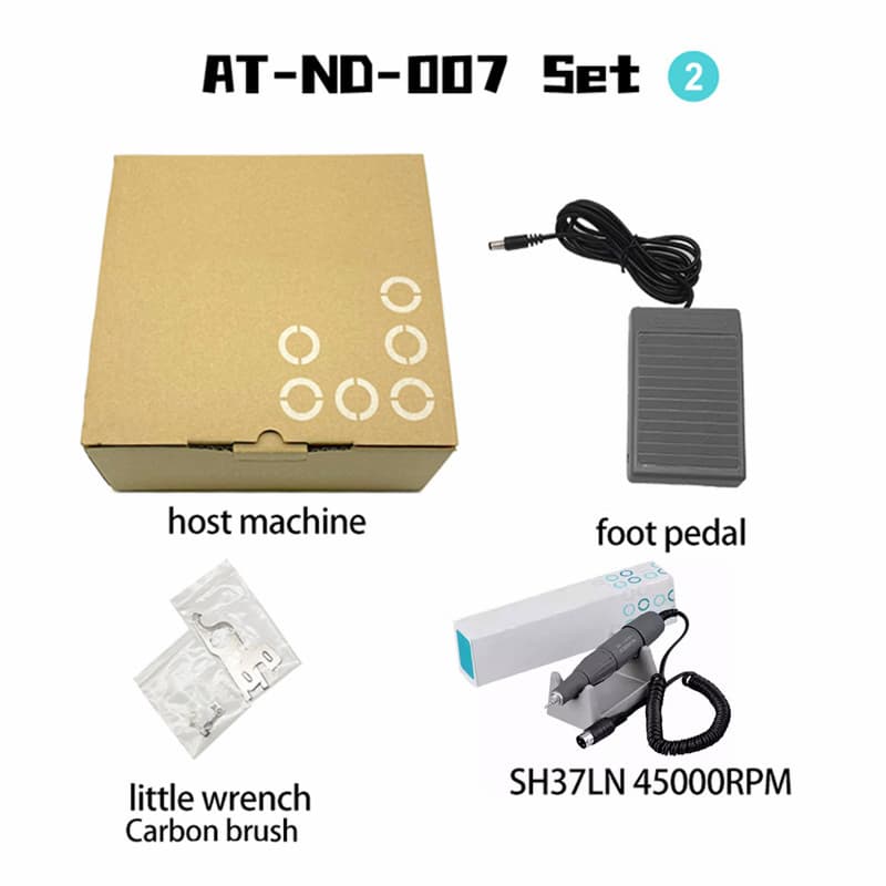Korea Original Micromotor at-Maraton Champion 3 Sh37ln 45000rpm Electric Nail Drill Machine Professional