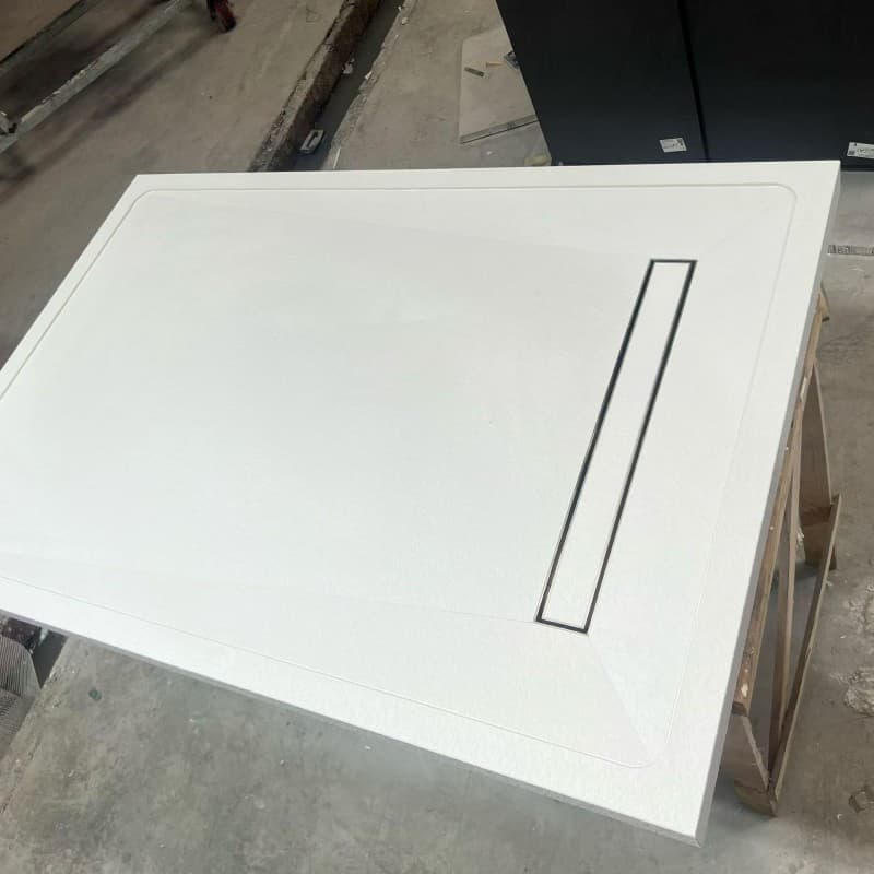White Integrated Porcelain Slab Sintered Stone Furniture Shower Panel for Bathroom Enclosures