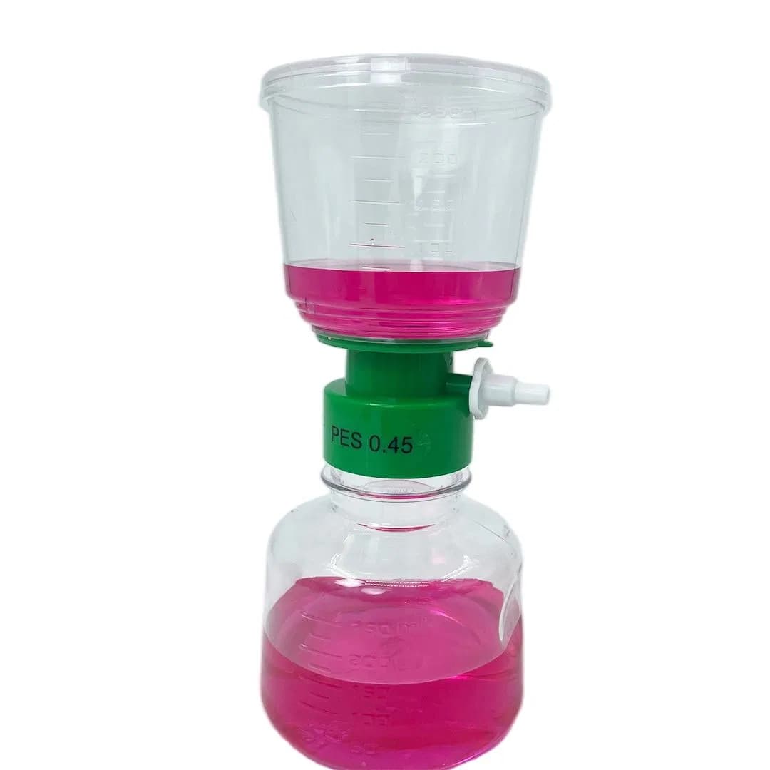 500ml Disposable Sterile Vacuum Filter Storage Bottle Membrane PVDF 90mm 0.1um