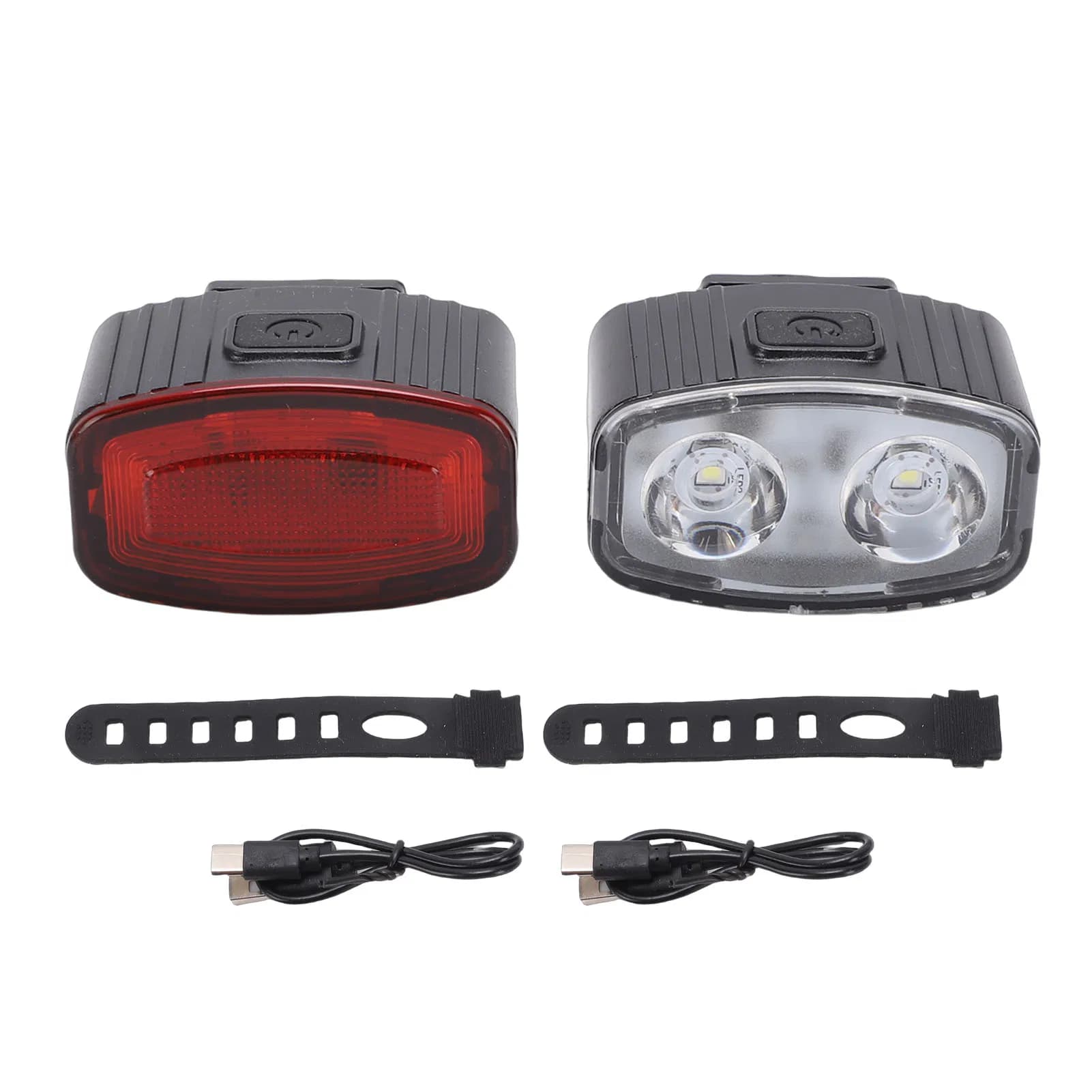 Portable Bicycle Headlight and Taillight Kit, Multi-Mode USB Charging Cycling Safety Lights