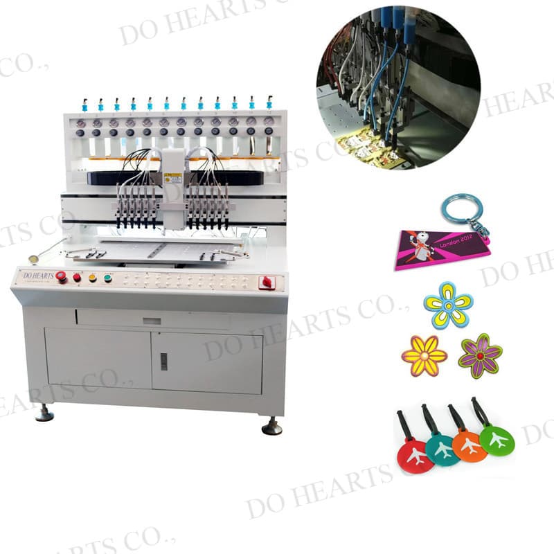 12 Color PVC Rubber Label Keychina Dripping/Dispensing Machine