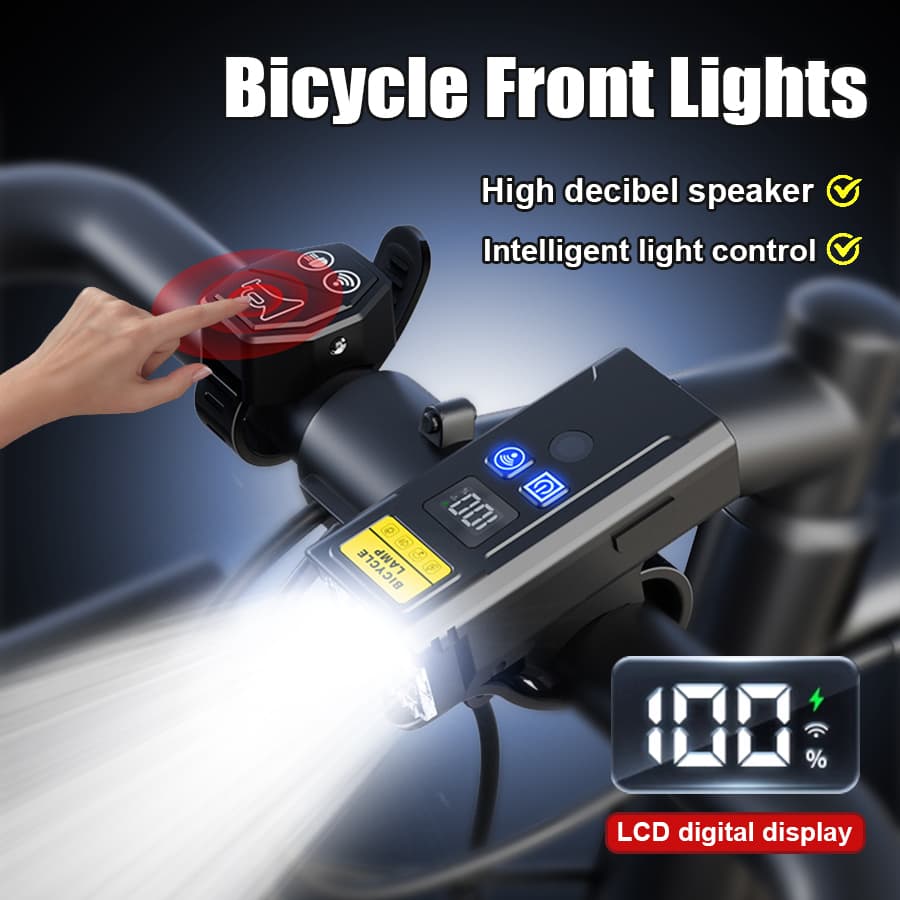 Rechargeable Bicycle Headlight with Light Sensor & Remote Control