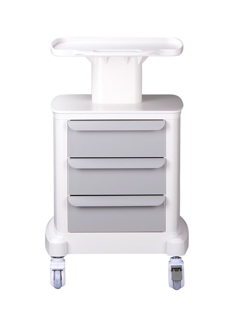 Dental Plastic Trolley ABS Portable Laboratory Cart Mobile Plastic Trolley with Wheels