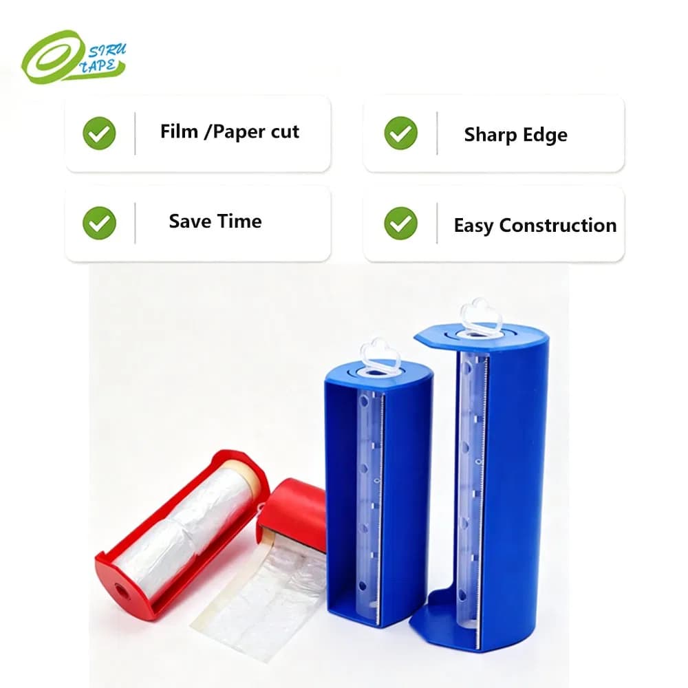 Masking Film Cutter ABS Plastic Pre Tape Masking Film Dispenser Cutter Roll Covering Protecting for Auto Painting