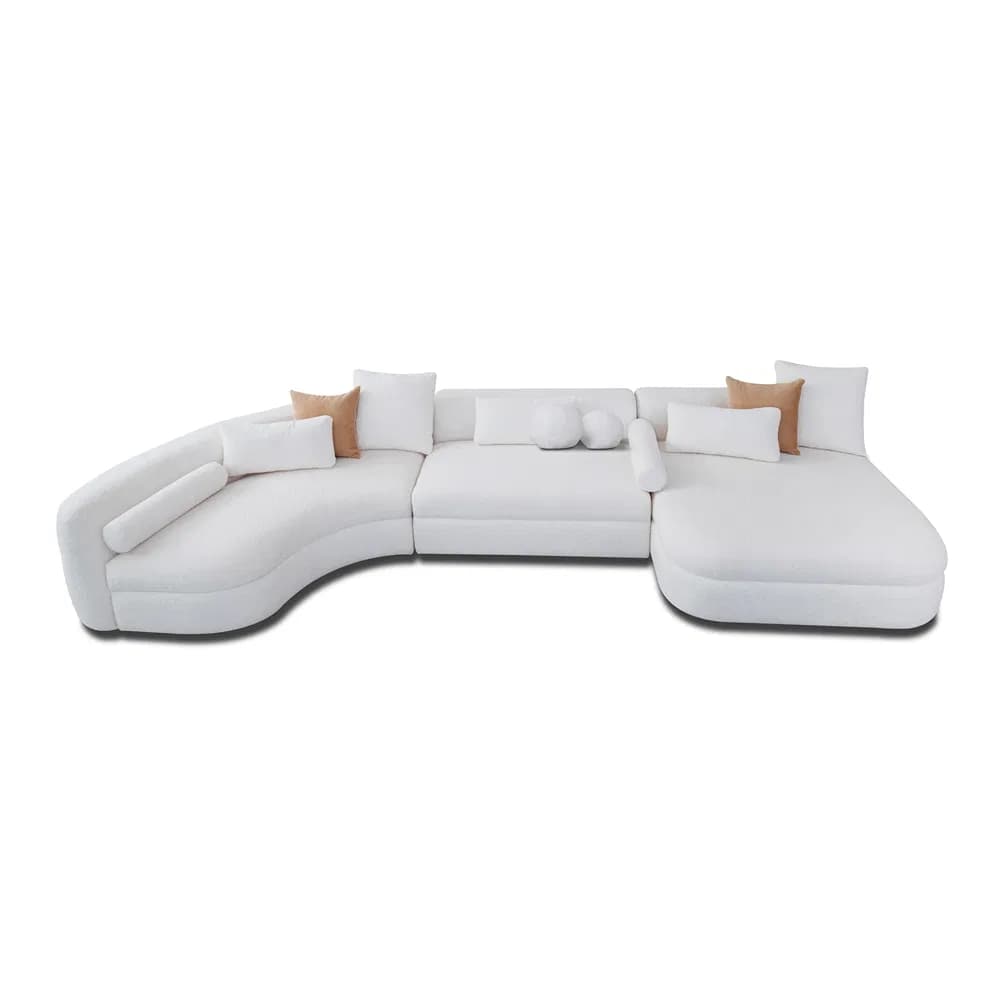 China Manufacturing Living Room Modern Stylish Corner U Shaped Fabric Sectional Sofa