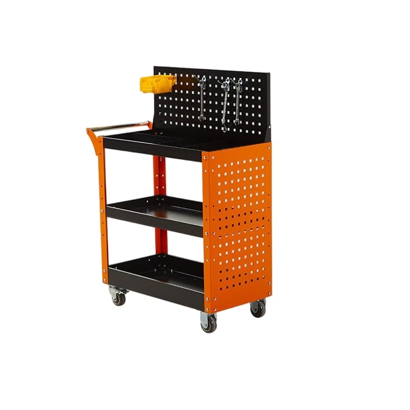 Industrial Rolling Storage Cart Mobile Heavy Duty Steel Multi Shelf Commercial Trolley Three Layer Trolley