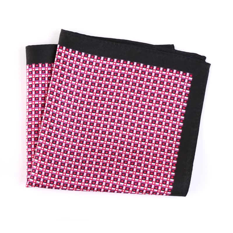 Luxury Silk Polyester Dots Printed Pocket Square Hanky Handkerchief (SH-049A)