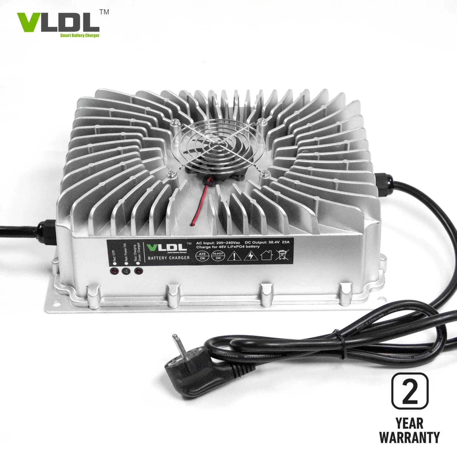 48V 20A Waterproof Lithium Battery Charger, Worldwide 110-230VAC Input Voltage