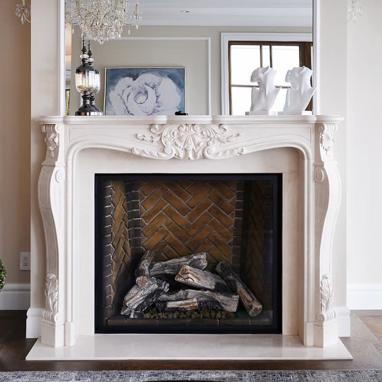 Low Price White Marble Electric Fireplaces with Good Technology