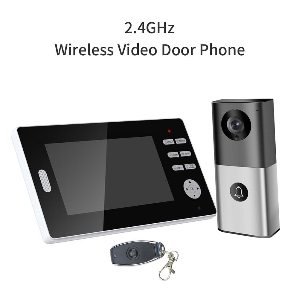 Smart 2.4G Wireless Video Door Phone Video Intercom System Doorbell Camera with 7 Inch Wireless Indoor Monitor