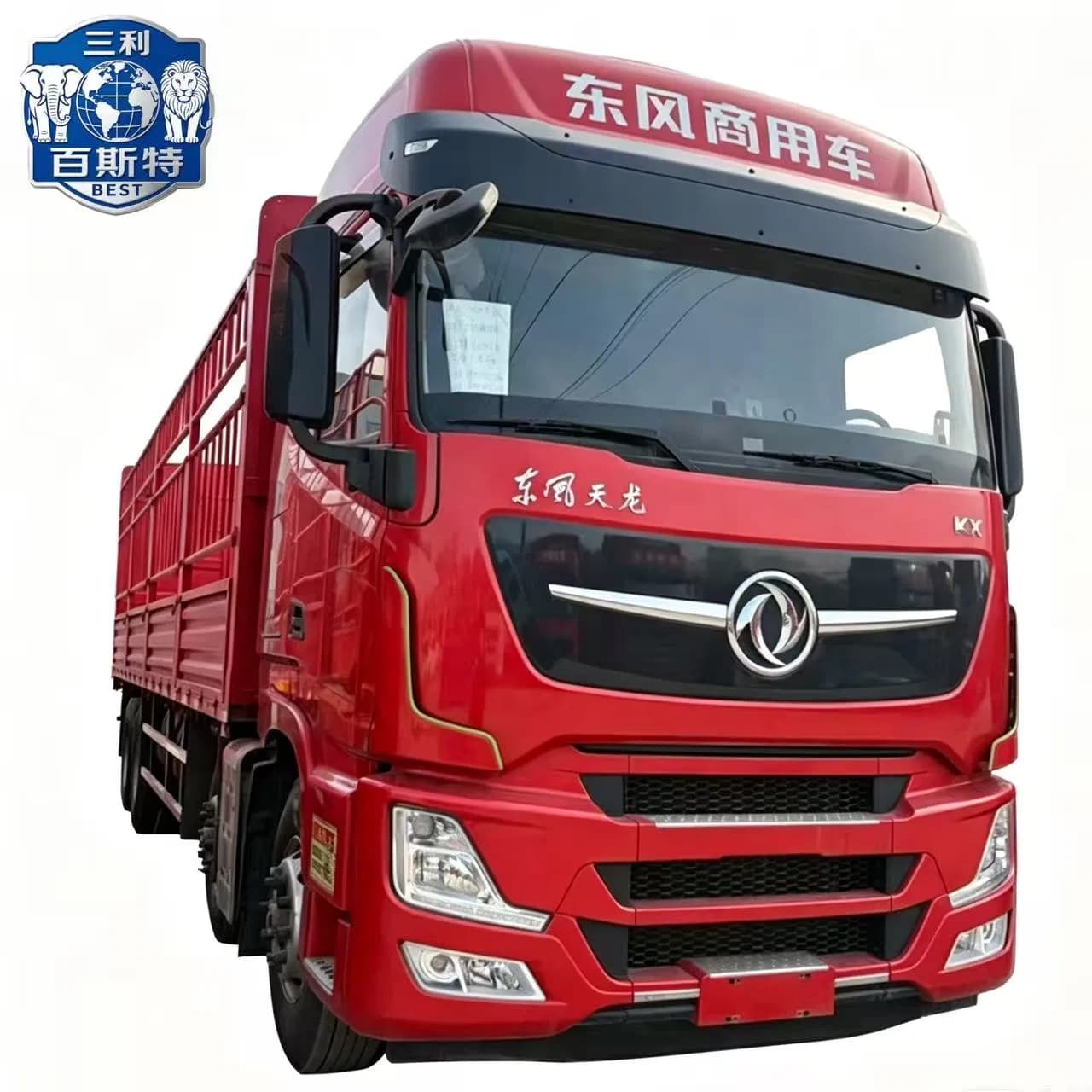 Used Dongfeng Tianlong Kx 8×4 9.6m Stake Truck for General Freight Transport