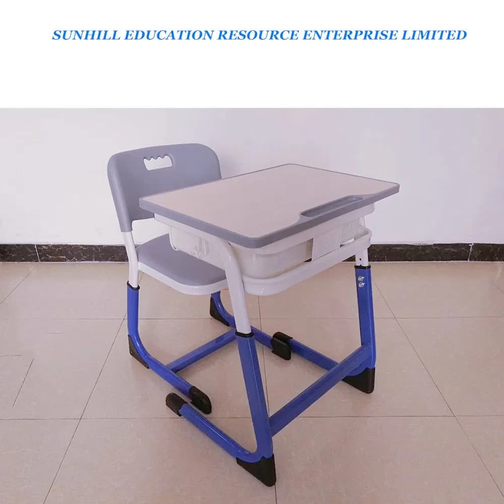 School Furniture, School Classroom Student Desk and Chair, Children Table, Modern School Wood and Metail Table and Chair Set