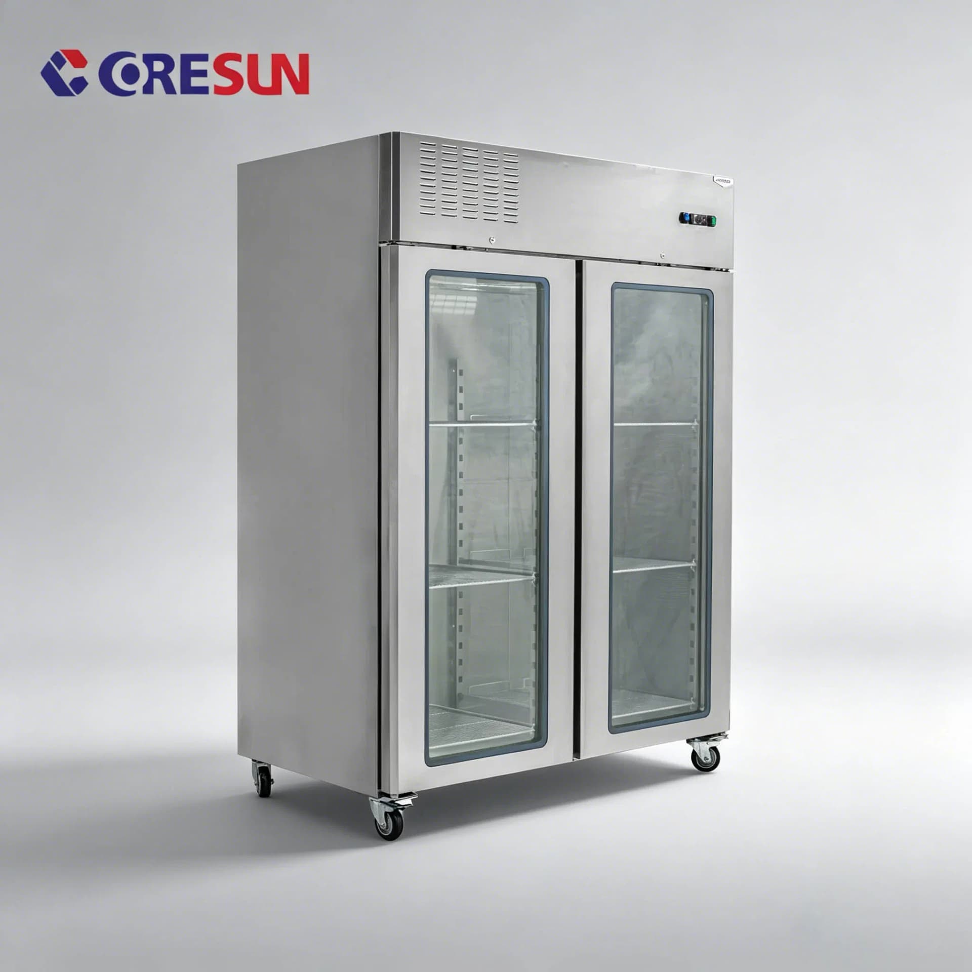 2 Door Vertical Chiller with Digital Thermostat for European Market