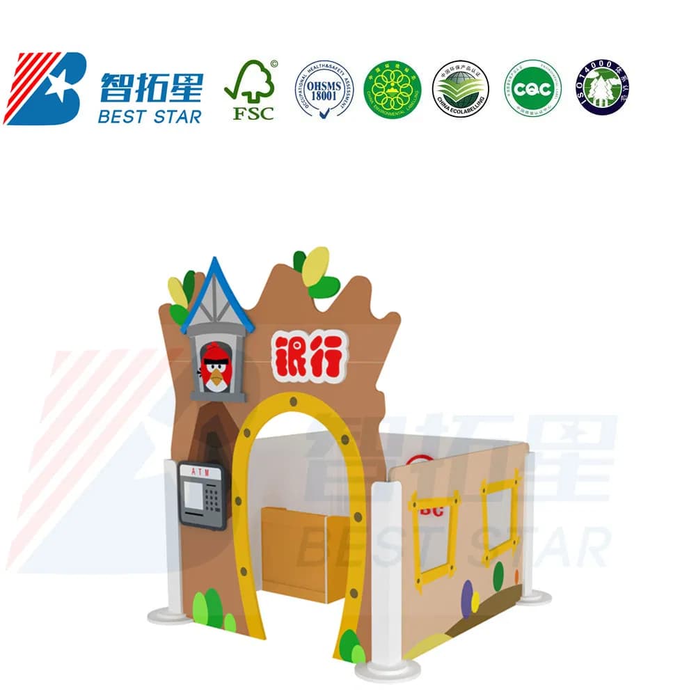 Kids Nursery School Dramatic Play, Kindergarten Preschoo Indoor Playground Children Role-Play Workstation, Playing Furniture-Bank