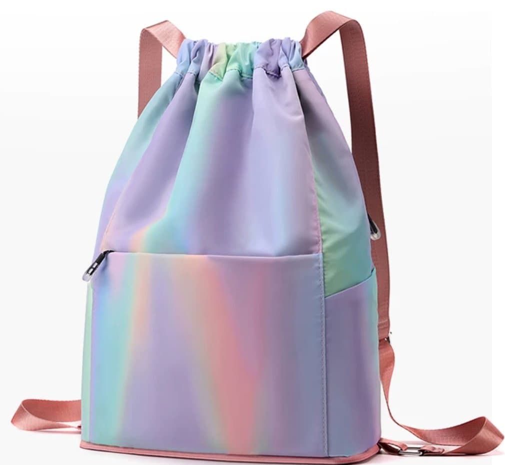 Waterproof Kids Man Custom Logo Polyester Nylon Drawstring Basketball Backpack Bag with Zipper