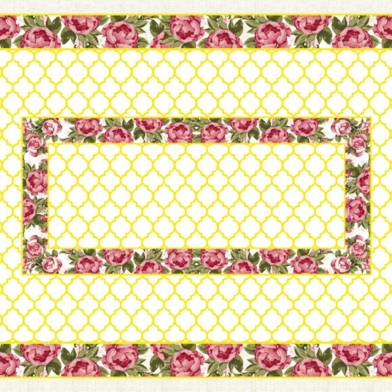 Rectangular Flower Design Digital Print Tablecloth with Lower MOQ Workable