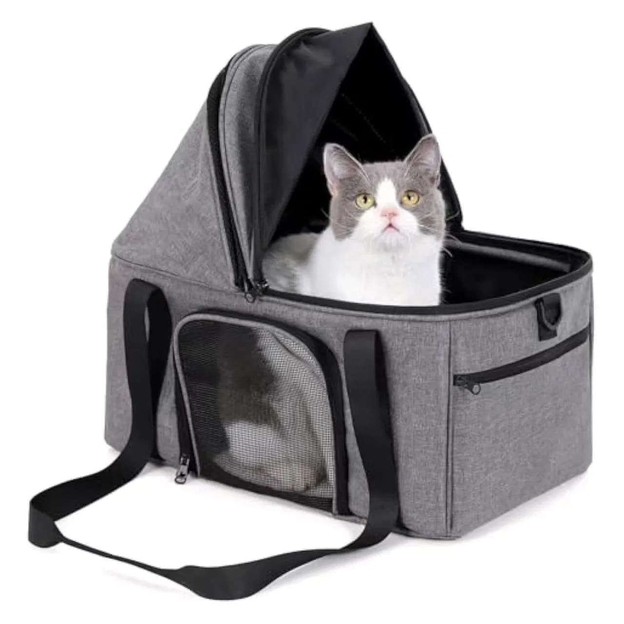 Adjustable Pet Carrier Portable Shoulder Bag for Carrying Cats Dogs Small Pets Large Capacity Solid