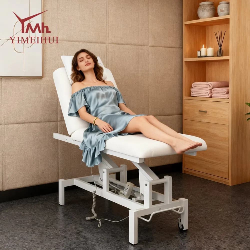 Adjustable Beauty Head SPA Bed Multi Functional Facial Bed 2 Motors Electric Lash Bed