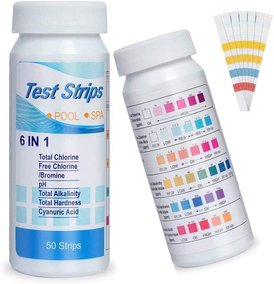 6-in-1 Multifunctional pH Test Strips for Accurate Pool Water Testing