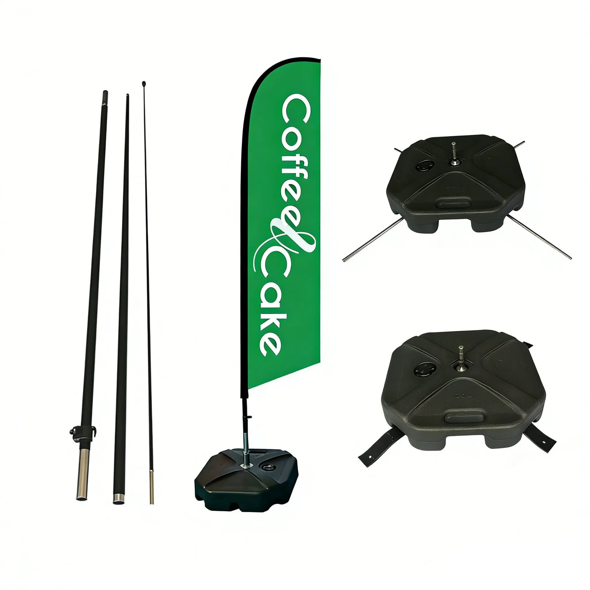 13FT Custom Design Outdoor Advertising Tear Drop Flags with Pole Spike and Portable Base