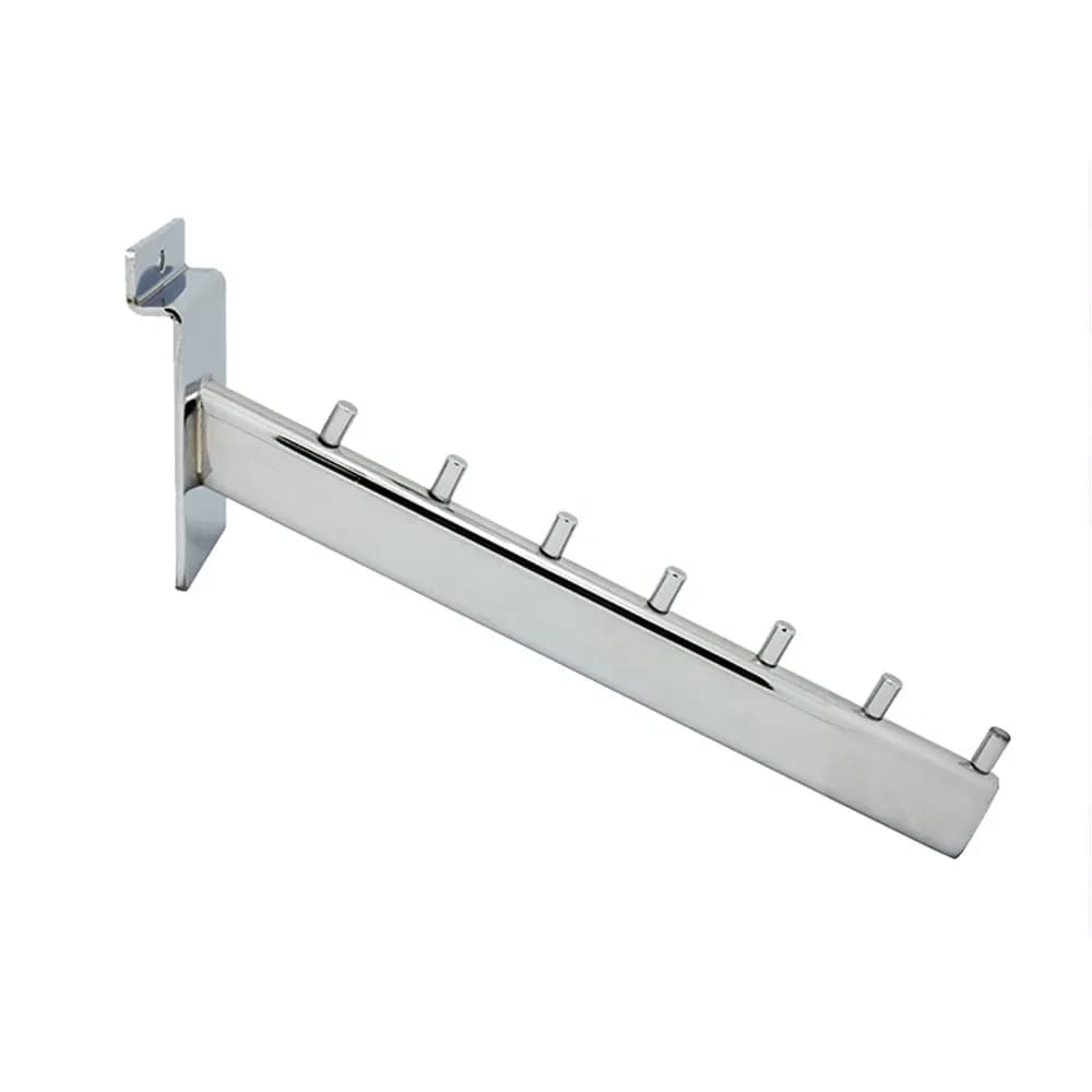 Factory Wholesale Square Tube Slatwall Hook in Black/Gold/White/Silver with Nails Made of Iron/Galvanized for Hanging Items on The Trough Board