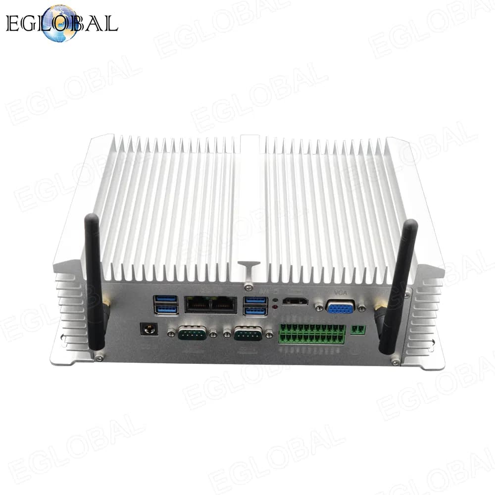 Eglobal New Fanless Mini Industrial PC Intel I7 8550u HD Dual LAN 2 COM Port DDR4 Superior Heat Dissipation Us & Cn Plugs