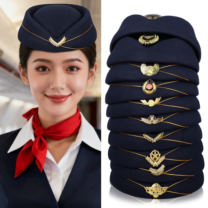 Flight Attendant Hat Ceremonial Performance Band Square Dance Caps