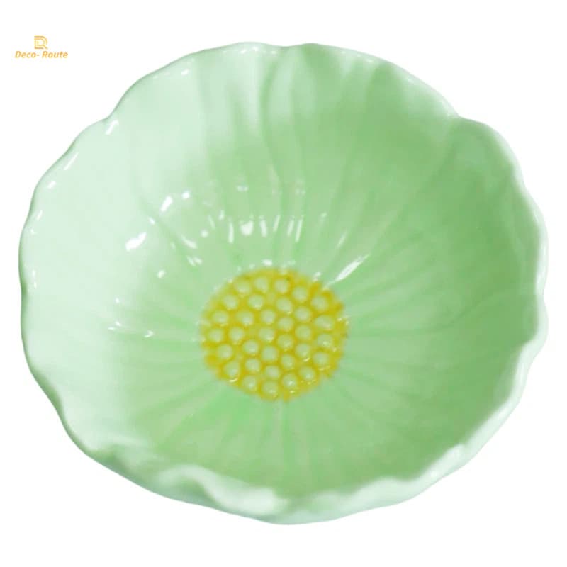Compact Ceramic Spring Bowl with Butterfly Motif for Snack Time