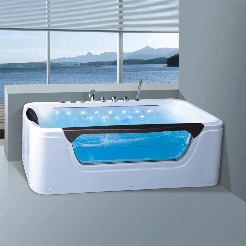 White Modern Acrylic Bathtub Outdoor Spas Massage Bathtub with Drainage