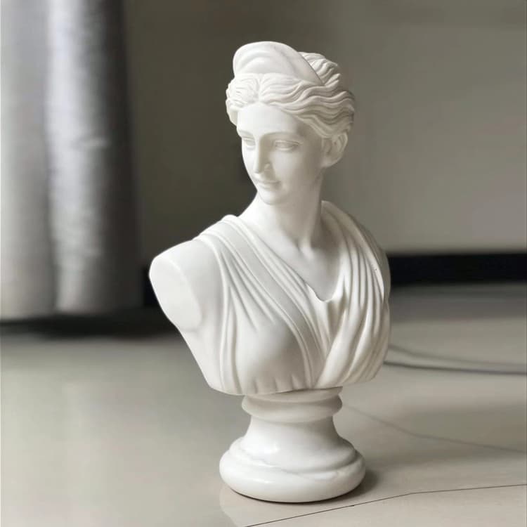Natural Marble Carved Head Bust Statue Beautiful Lady Marble Bust for Indoor