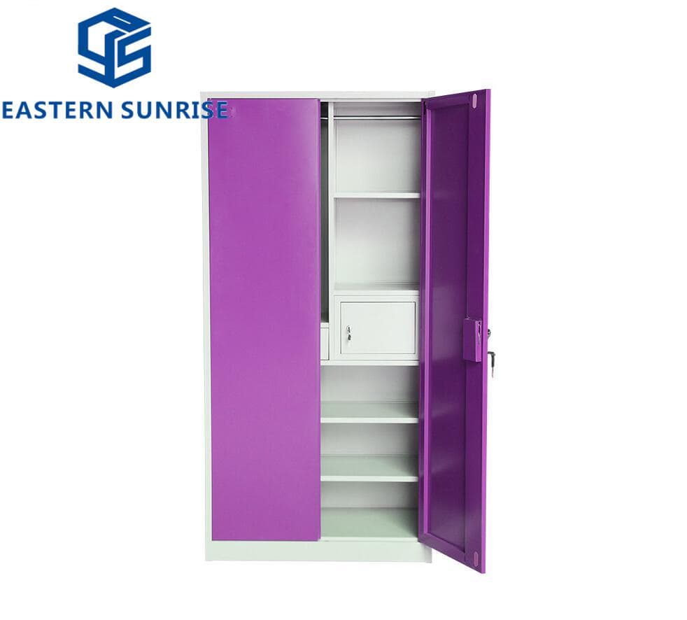 Colorful Cheap Metal Closet Steel Storage Clothes Wardrobe Changing Room Furniture