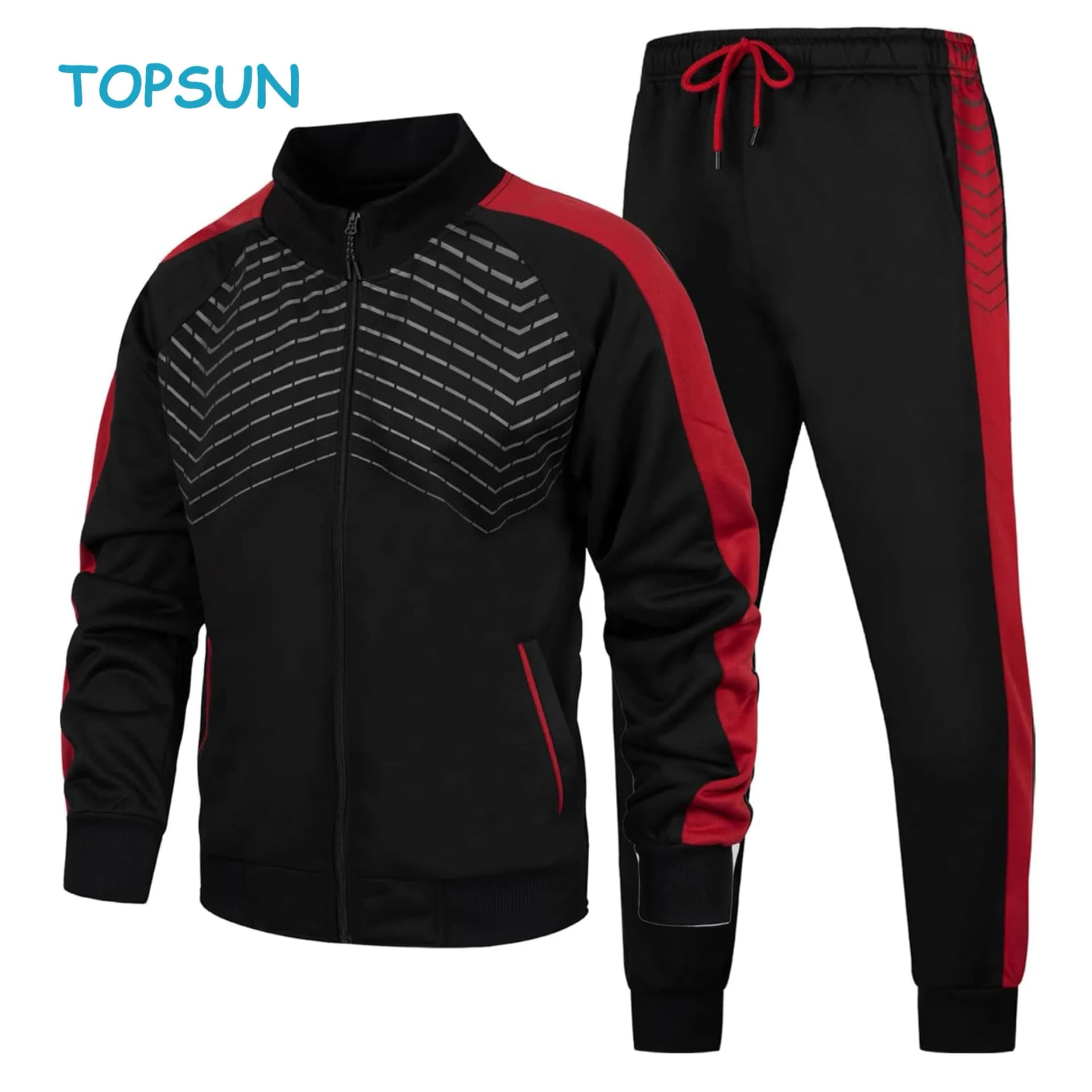 Men's Tracksuit 2 Pieces Sweat Suits Casual Full Zip Long Sleeve Outfit Sports Jogging Suits Set
