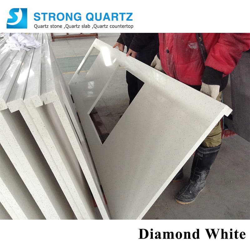 Manufacturer Polished Sparkle White Starlight Quartz Stone Kitchen Countertops