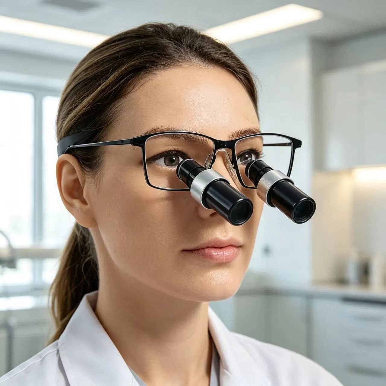 Medical Titanium Frame Head Mounted Loupe Magnifier Glasses Precision Work Surgical Device