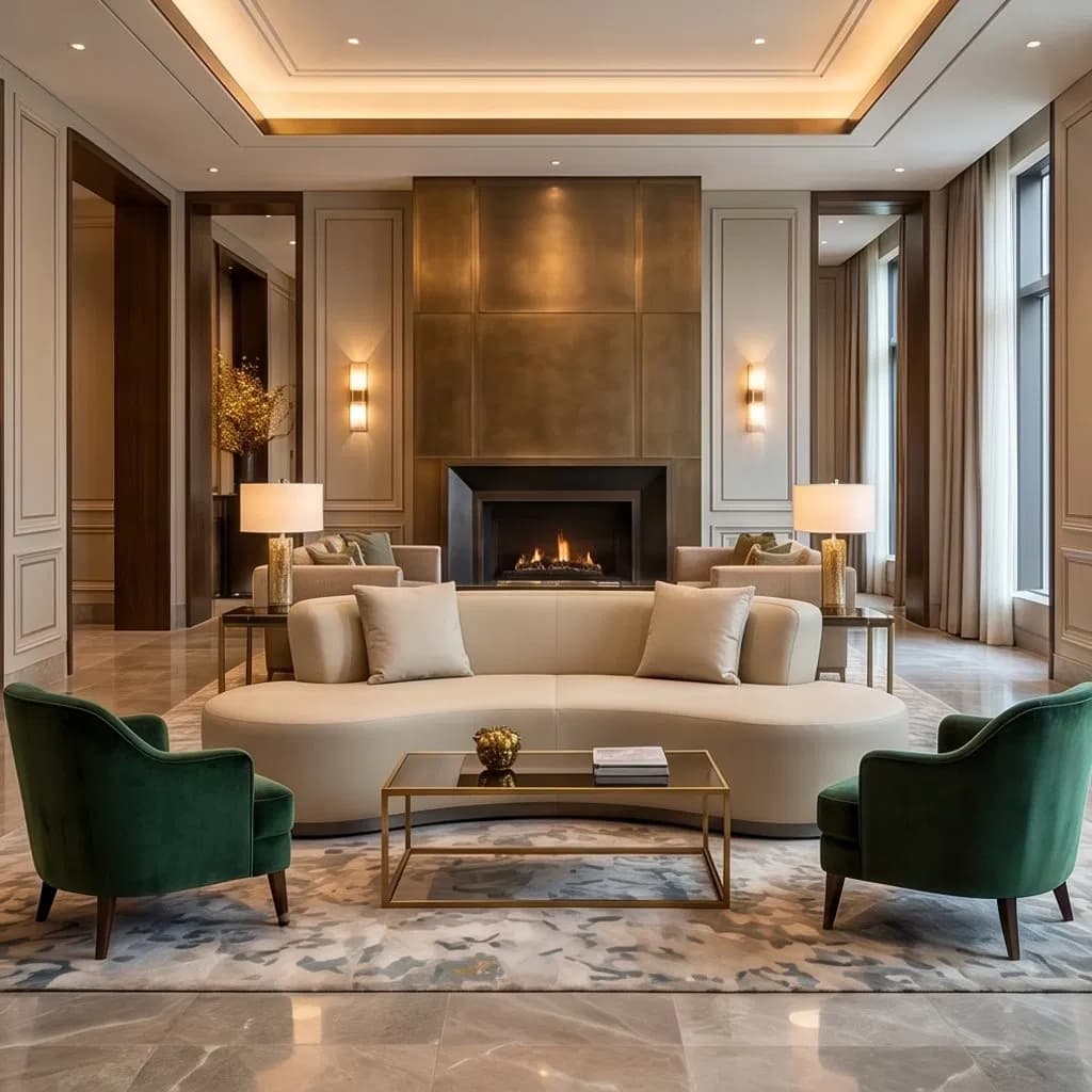 Custom Commercial Hospitality Furniture Lounge Sofa Fabric Hotel Lobby Leisure Couch Luxury Hotel Reception Waiting Space Visitor Curved Lounge Sofa