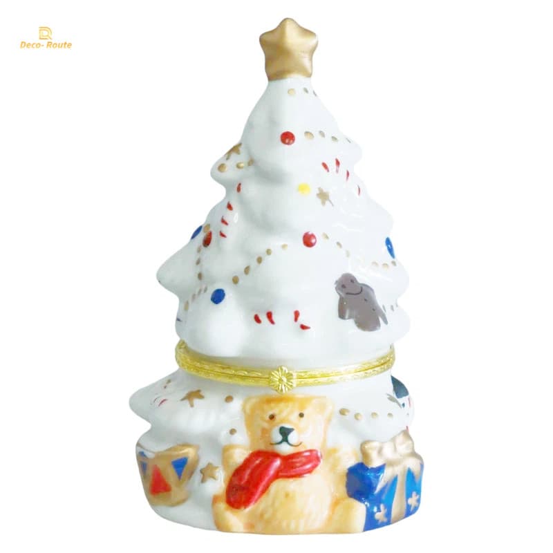 Festive Ceramic Christmas Tree Jewelry Organizer for Keepsakes