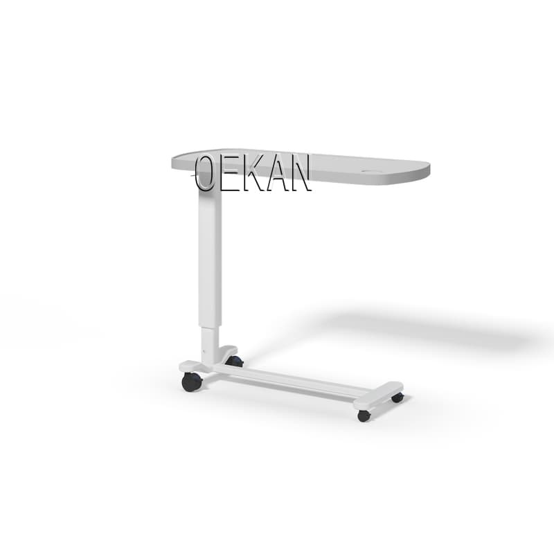 Hospital Medical Treatment Laptop Cart Computer Clinic Operating Room Movable Mobile Heigh-Adjustable Steel Bedside Overbed Table Desk