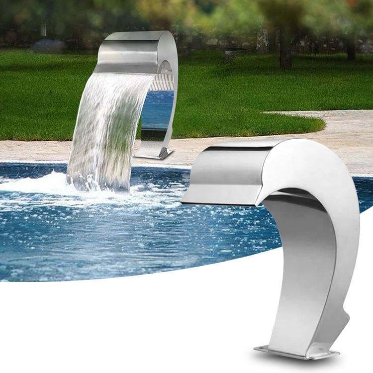 Outdoor Backyard Water Fountain Curtain Wall Swimming Pool Dolphin Water Fountain Pool Stainless Steel Fountains and Waterfalls